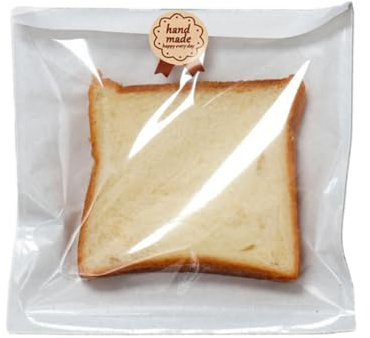100 Pcs White Kraft Bread Bag Bakery Bags with Window,Toast bag Toast Paper Bag ，Packaging Paper Bag,Kraft Bread Bag with Front Window,With Label Seal Sticker (7.5 * 7.9 Inch)