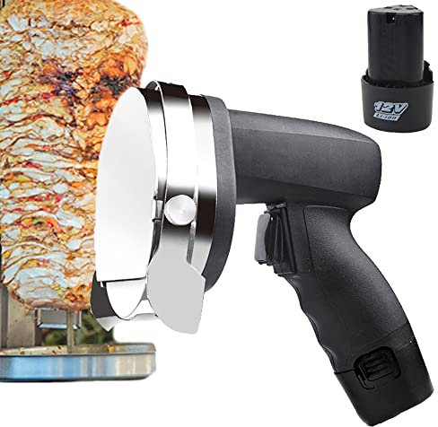 Affettatrice Shawarma Kebab Manuale, Coltello Giroscopico Professionale per Tagliare Carne Arrosto Senza Fili da 80 W, Silenzioso, può Essere Utilizzato in Continuo per 110 Minuti, Spessore 0-8 mm R