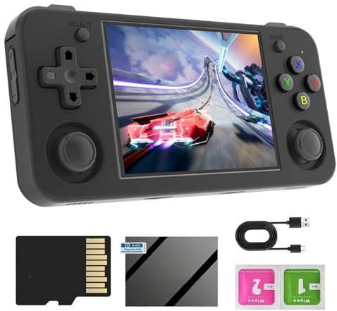 RG35XX H Console Portatile Retrogaming, Sistema Linux 5500 Giochi 64G Videogiochi Portatili, Schermo Da 3,5 Pollici Game Console Supporto Gamepad e Uscita TV, Batteria 3500mAh Console Retro Game