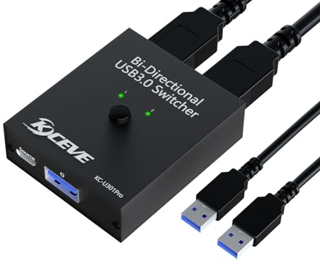 YOUTINGHDAV USB 3.0 Switch 2 in 1 out, USB Switch 3.0 para 2 PC Comparten Ratón, Teclado (8K USB-A 2 in 1 out)