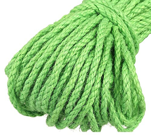 Gartenschnur, 5 mm, Bunte Juteschnur, Länge 100 Meter, Starke Kordel, Dicke Seilschnur, geeignet for Heimwerker, Kunsthandwerk, Geschenkverpackung, Hausgarten, Grün (Color : Light Green)