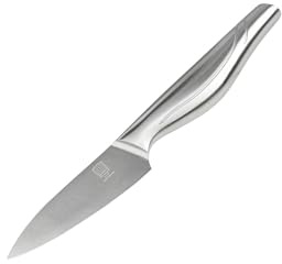 FACKELMANN Chefkoch Gemüsemesser handgeschärft – Ca. 90/200mm – Taper-Klingenschliff für Präzision – Sandgestrahlte Anti-Rutsch-Textur im Griff – 5 Jahre Garantie – Silber