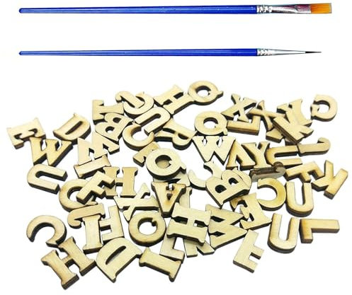 100 Lettere, 1 Pennello A Punta, 1 Pennello Piatto, Grandi Lettere In Legno, Lettere Decorative, Lavori In Legno, Lettere In Legno Artigianali