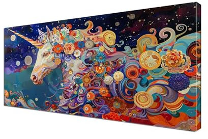 Bunt Malen nach Zahlen Pferd Malen Nach Zahlen Erwachsene Groß 20x40 cm Leinwand DIY Anfänger Handgemalt Ölgemälde Bastelset Erwachsene Mit Pinseln und Acrylfarbe für Room Decor (Ohne Rahmen) Y6-262