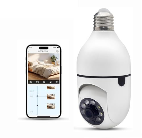 Xuzimaoyi Security Camera, Outdoor Wireless Camera 2.4G Hz Wifi Camera for Home Security with Spot Light, 355 Degree Panoramic, Motion Detection and Alarm