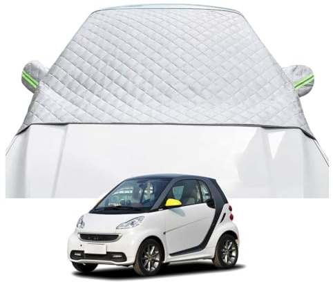 KQDSEOOF Couverture Pare-Brise Voiture Auto Bâche Pare Brise Protection pour Smart Fortwo 451 Coupe 2007-2014 Anti Gel Neige Glace Soleil UV Poussière pour l'hiver et l'été