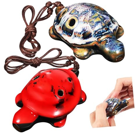 ibasenice Keramik Okarina mit 6 Löchern in Schildkrötenform Kleines Windinstrument für Anfänger Handliches Design zum Musizieren und Üben