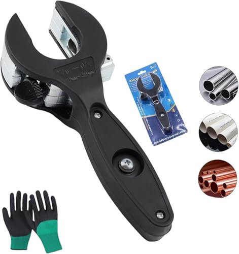 2025 New Ratcheting Tubing Cutter, 2 in 1 Close Quarters Tube Compact Cutter 1/4 to 7/8 Ratcheting PVC Cutter, for Cutting Copper PVC and Soft Metal Pipes (Black)