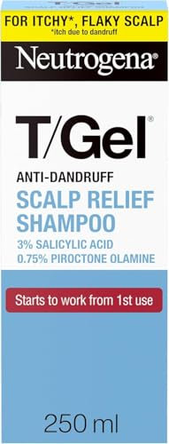 Neutrogena T/Gel Scalp Relief Anti-Dandruff Shampoo (250ml) With 3% Salicylic Acid, Suitable for Those Prone to Scalp Psoriasis and Seborrhoeic Dermatitis,Packaging may vary