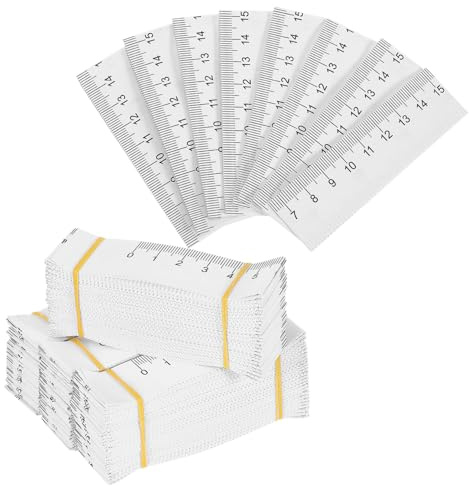 jojofuny Lot de 100 mètres à ruban jetables en papier double échelle - Règles en papier flexibles pour les applications médicales et de couture