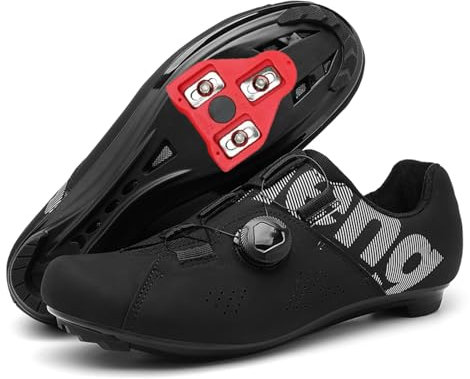 JiuQing Rennradschuhe Kompatibel Mit Peloton-Innenradschuhen Unisex Leicht Mit Delta-Cleats,Schwarz,42 EU