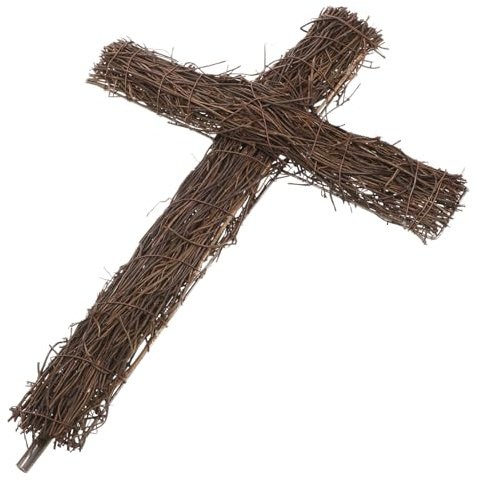 HOLIDYOYO Geflochtener Rattanpfahl Kreuzpfahl Ornament Für Garten Weihnachtsgartenpfahl Rattan-Kreuz-gartenpfahl Weihnachtspfahl Zum Einstecken