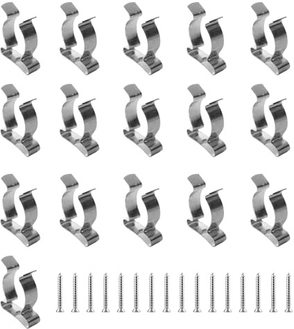 Werownsgso 16 Pcs Tool Spring Clips, Four Sizes Kickboard Clips with 16 Pcs Screws, Multi-Tool Hooks Hangers, Storage Hooks for Garages Sheds Yards Garden