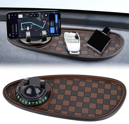 Prmape Antirutschmatte Auto Armaturenbrett Handy, Anti Rutsch Matte Auto für Handy, Anti Rutsch Pad Auto Handyhalter, Car Anti Slip Mat Auto Universal Phone Holder mit Parknummer für Brillen