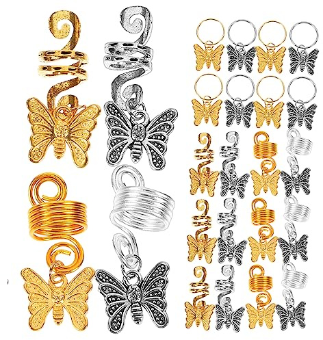 SAFIGLE 60 Piezas Accesorios para Trenzas con Diseño de Joyas para Cabello Adornos de Dreadlocks para Peinados para Mujeres y