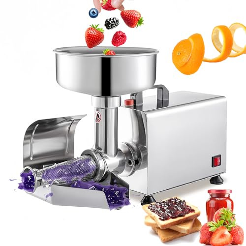 Electric Tomato Strainer and Press, Food Mill for Making Jams, Sauces, and Juices from Strawberries, Blueberries, and More, Multifunctional Kitchen Tool