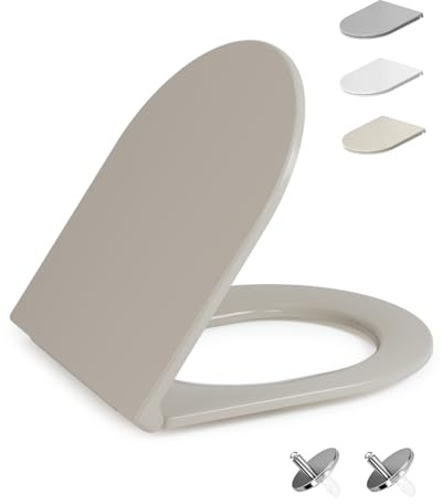 HySail Abattant WC avec Frein de Chute – Durable, Écologique, Résistant à la Décoloration, Abattant WC Clipsable pour Nettoyage Facile, Taille 42,7 x 36,0 cm, Forme D Universelle