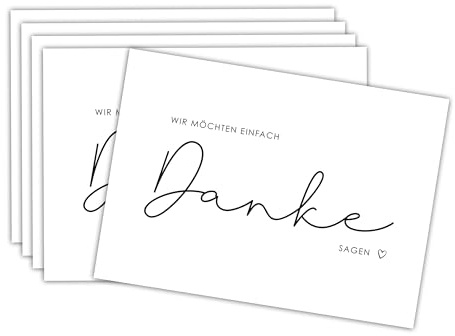 Generisch DebbysKreativkram 5 Karten Wir möchten einfach DANKE sagen im Set | A6 | Grußkarte Danke | Dankeskarte | Postkarte Dankeschön | Geschenk für Erzieher, Lehrer, Trainer, Freunde zum Abschied