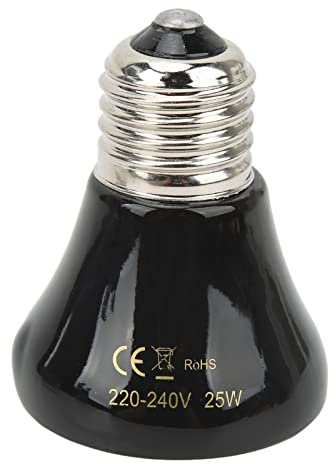 Qcwwy Lampe Chauffante en Céramique Reptile, E27 Ceramic Heat Emitte Lampe sans Léger Bulbe de Chauffage D'amphibien Céramique pour Reptiles Amphibian Chicken Pet Crooder Coop Lizard (100W)