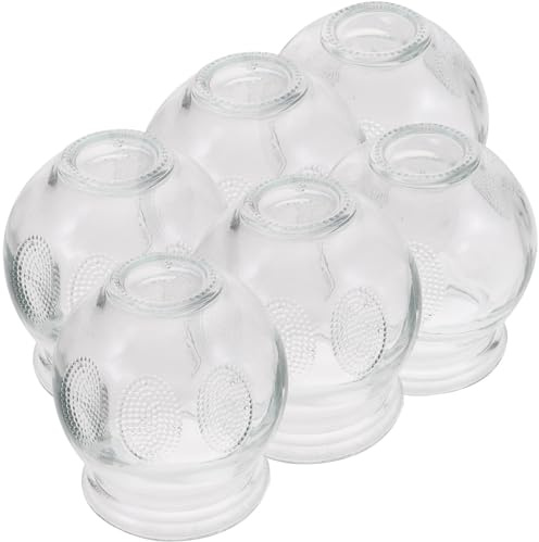 IWOWHERO Kit de Thérapie par Ventouses en Verre Lot de 6 Pots Solide pour Massage du Dos et Fatigue Musculaire