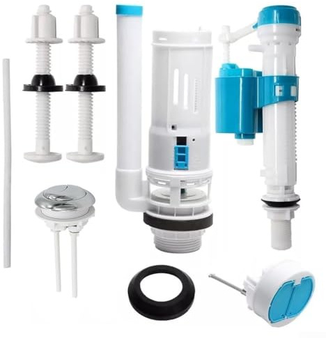 Kit de reparación de cisterna de inodoro de doble descarga ajustable, válvula de entrada extensible de 33 cm con material PP para reemplazo de tanque de agua