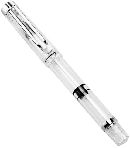 KICHOUSE Pluma Estilográfica de Carga por Pistón Recargable, Bolígrafo de Tinta de Pincel Flexible Punta Suave, Material Plástico Duradero, Adecuado para Caligrafía, Dibujo y Escritura