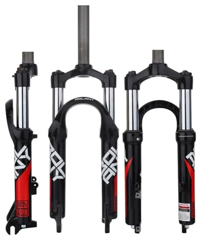 YADZISW Horquillas de suspensión para bicicleta de montaña, horquilla delantera mecánica de 20 pulgadas con ajuste de precarga, dirección recta sin rosca, 28,6 mm, recorrido, 100 mm, QR 9 mm