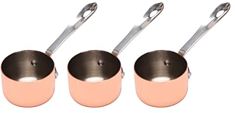 PRATYAHARA 3X Gravy Boats Copper Plated Sauce Cup Milk Cup French Fries Sauce Cup Western Restaurant Special Copper Pot 3.8cm