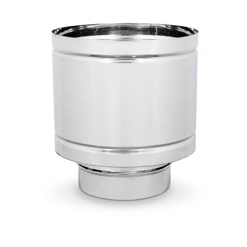 MAKA Comignolo Terminale a Botte Tondo, Cappello Camino Antipioggia in Lamiera Zincata 0,6 mm, per Espulsione Fumi Legna, Metano e Gasolio (Zincato, Ø 250 mm)