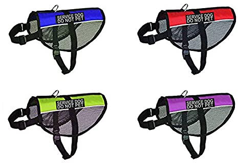 Service Hund Vest Mesh Harness Cool Comfort Nylon Kauf wird mit 2 reflektierenden Service Hund nicht Haustier Klett pathces. Bitte Messen Sie Ihren Hund vor Bestellung, Girth 21-24, violett