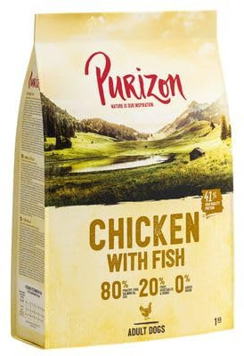 Purizon Hundefutter für ausgewachsene Hunde, kein Getreide, 70% Fleisch und Fisch in praktischen, wiederverschließbaren Beuteln, inkl. Trixie Denta Spielseil mit Schlaufe