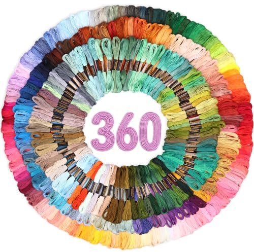 LOVIMAG Hochwertige Sticktwist in Regenbogenfarben mit Baumwolle für Kreuzstichfäden, Armbandgarn, Bastelgarn, Stickgarn, Stickgarn