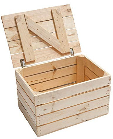 Moooble Holztruhe mit Deckel | 48x36x28cm | Deko Truhe, Geschenktruhe, Spielzeugkiste, Gartentruge, Schatzkiste | drinnen & draußen (2)