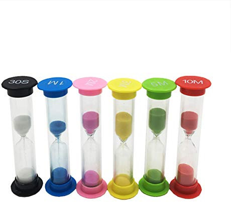 Minuterie de Sable,6 Couleurs Minuterie Horloge de Sable Sabliers pour Enfants Adultes Jeux Cuisine Exercice 30S 1Min 2Mins 3Mins 5Mins 10Mins