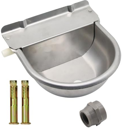 Automatic Horse Waterer Upgraded Livestock Water Bowl Stainless Steel Trough for Cattle Cow Pig Sheep Pet Dog
