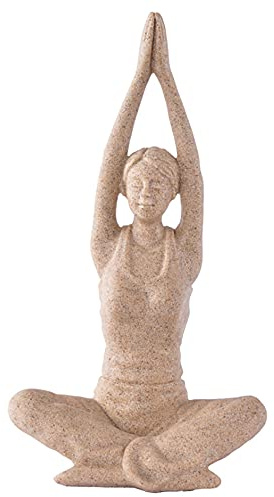 ANCLLO Statuen Skulptur Figuren Statuetten, kreatives Harz Seitwärts Gebet Yoga Mädchen Charakter Figuren Sammlerstück für Innen Wohnzimmer Büro Home Decor #12091