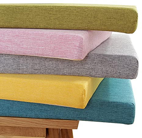 Dickes Bank-Sitzkissen, 2-Sitzer, 3-Sitzer, für drinnen und draußen, 80/100/120 cm, Gartenbank, Stuhlkissen für Terrasse, Esszimmer, Küche, Schaukel (80 x 35 x 4 cm, Beige)