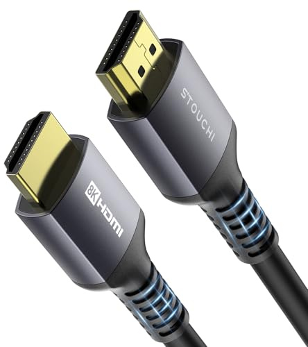 Stouchi 5meter HDMI Kabel 8K,CL3 In Wall Plenum-Rated High Speed Ultra HD 48Gbps Kabelunterstützung 10K 8K60 4K120 eARC RTX HDR10 4:4:4 HDCP 2.2&2.3 Dolby HDMI 2.1 Kompatibel mit PS5,Xbox Series X