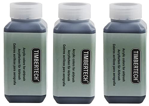 Timbertech Schwarz Acrylfarben Airbrush Farben 100ml*3 Modell Wasserbasis FarbenSet Airbrushfarben