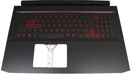 Acer 6B.QBKN2.014 Original Tastatur inkl. Topcase DE (deutsch) schwarz/rot/schwarz mit Backlight für Nitro 5 AN517-54, AN517-41, AN517-53