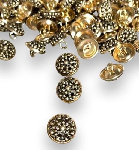 10 Stück süsse kleine Dirndlknöpfe 12mm Tracht Dirndl gewölbt Ösenknopf Metall Metallknöpfe gold oder silber (goldfarben)
