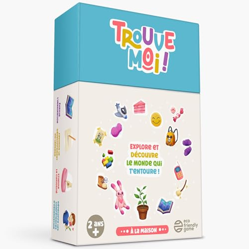 Oh Happy Games - Trouve-Moi ! À la Maison - 56 Cartes Cherche et Trouve - Jeu Éducatif Montessori dès 2 Ans - Jeu de Société Enfant - Jeu Intérieur sans Écran - Cadeau Enfant