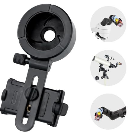 Universal Smartphone Telescope Adapter Mount, Phone Scope Mount Through Binoculars, Monoculars, Spotting Scopes, Microscopes - Telescope Accessories for Most Smartphones