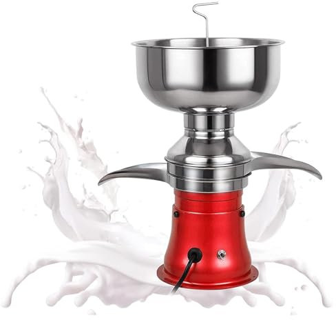 SACLMD Crema di Burro elettrica,Separatore di Latte,Macchina centrifuga per Crema Professionale,Separatore di frappè di Burro e Crema,Separatore di Crema in Acciaio Inossidabile,220V