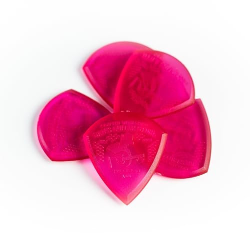 Dan's Guitar Store – Precision Pick – 5er-Pack – Extra schwere, hochwertige, scharfe Plektren für Profis (Lebendiges Rosa, 3,00mm - Größe M: S (siehe Größentabelle))