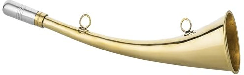 Signalhorn Jagdhorn Rufhorn Nebelhorn 12cm 16cm 22cm 25cm 31cm Jagd Boot aus Messing, poliert, Golden (25 cm)