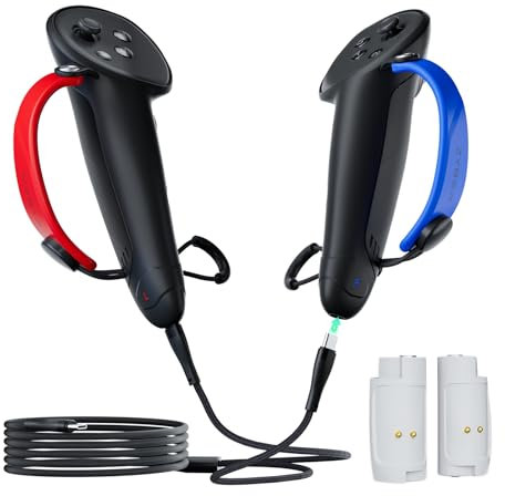 ZYBER Rechargeable Controller Grips for Quest 3S/3 Accessories, Silicone Controller Cover with Rechargeable Batteries and Charging Cable