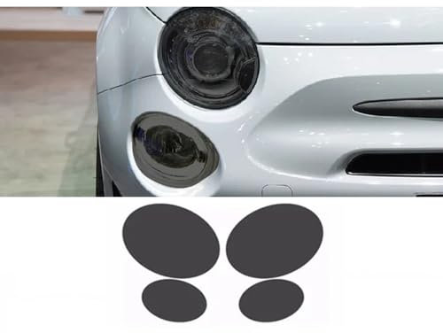 Conpert Autoscheinwerfer Schutzfolie für FIAT 500 Abarth 2013–2020, Auto-Scheinwerfer-Schutz-Tönungsfolie, rauchschwarzer TPU-transparenter Aufkleber