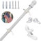 Eidoct Flag Pole for Garden with Flag Pole Holder, 6FT (1.8M) Stainless Steel Flag Pole for Outside House Garden Yard, Residential or Commerical Flag Pole Kit (White)