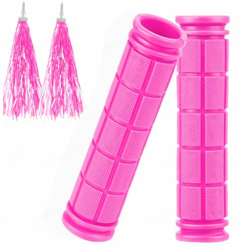 Bike Handle Grips with Tassel Streamers, Non-Slip-Rubber Bicycle Handlebar Grips for Kids Girls Boys，Specialized Replacement Bike Grips, for Scooter Foldable Mountain Bicycle Tricycle BMX MTB